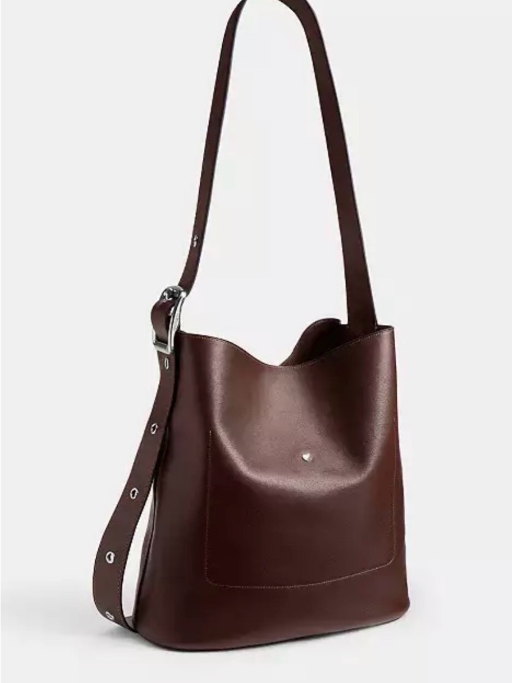 Coach Dark Brown Pebble Leather Shoulder Bag - Picture 3 of 4